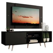 Rack Dubai com Pés e Painel até 58" Preto Madesa Rack Dubai com Pés e Painel até 58" Preto Madesa
