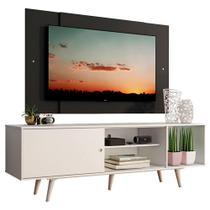 Rack Dubai com Pés e Painel Tv até 58" Branco/preto Madesa