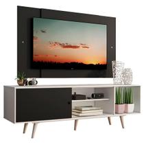 Rack Dubai com Pés e Painel Tv até 58" Branco/preto Madesa