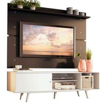 Rack Dubai e Painel até 65" com Pés Branco/preto Madesa Rack Dubai e Painel até 65" com Pés Branco/preto Madesa