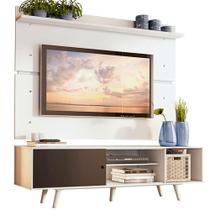 Rack Dubai e Painel até 65" com Pés Branco/preto Madesa Rack Dubai e Painel até 65" com Pés Branco/preto Madesa