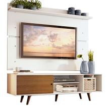 Rack Dubai e Painel até 65" com Pés Branco/rustic Madesa