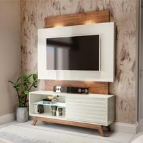 Rack e Painel c/ Led para TV MDF 1 Porta Off White/Nobre Rack e Painel c/ Led para TV MDF 1 Porta Off White/Nobre