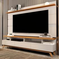 Rack e Painel Giga Vivare Wood 1.8 Off White / Nature TV 72''