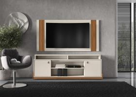 Rack e Painel Montana para Sala TV até 65 polegadas Bancada com Rodizios Rack e Painel Montana para Sala TV até 65 polegadas Bancada com Rodizios