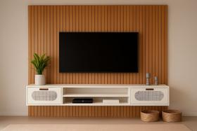 Rack e Painel Santorini MDF Premium Aconchegante Alto Padrão