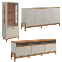 Rack + Elegance 1.8 + Aparador Buffet + Cristaleira - Lukaliam Móveis Rack + Elegance 1.8 + Aparador Buffet + Cristaleira - Lukaliam Móveis