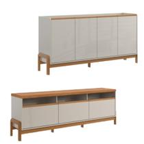 Rack + Elegance 1.8 Buffet Elegance Off White New Jequitiba - Lukaliam Móveis