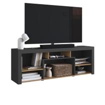 Rack Emovell B159 2 Portas 5 Nichos Para TV Até 65 Polegadas 162cm MDP Grafite e Mel Rack Emovell B159 2 Portas 5 Nichos Para TV Até 65 Polegadas 162cm MDP Grafite e Mel
