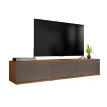 Rack Eros 1.80 Cinza Perola Noce 1 Gavetas Casa D Móveis Sala