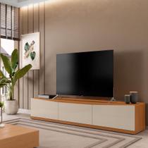 Rack Eros 180cm 2 Portas 1 Gaveta para Tv até 60 Polegadas Cedro / OffWhite - Rede Móveis Rack Eros 180cm 2 Portas 1 Gaveta para Tv até 60 Polegadas Cedro / OffWhite - Rede Móveis