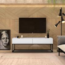 Rack Eros Para Sala Vintage Classic Industrial 02 Gavetas Para Tv 50 Polegadas Base de Ferro