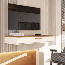 Rack, Escrivaninha, Penteadeira e Aparador Suspenso Salinas Cor Off / Nature - MJM Casa dos Moveis