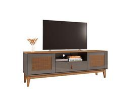 Rack Esmeralda 1.60 Cinza Perola/Noce - Casa D Móveis