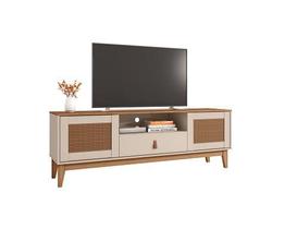 Rack Esmeralda 1.60 Off White/Noce - Casa D Móveis