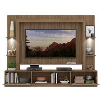 Rack Estante 65 Leds Madeirado/Laca Fumê