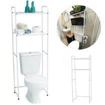 Rack Estante Banheiro Organizaçao 2 Prateleiras Aço Azul Sobre Vaso Maxeb