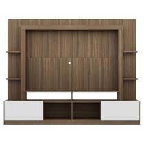 Rack Estante com Painel 65 e 2 Portas Oslo Madeirado