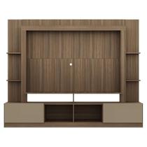 Rack Estante com Painel 65 e 2 Portas Oslo Madeirado