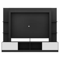 Rack Estante com Painel 65 e 2 Portas Oslo Preto branco Rack Estante com Painel 65 e 2 Portas Oslo Preto branco