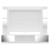 Rack Estante com Painel 65 e Espelho Oslo Branco Fumê Rack Estante com Painel 65 e Espelho Oslo Branco Fumê