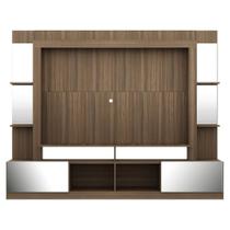 Rack Estante com Painel 65 e Espelho Oslo Madeirado