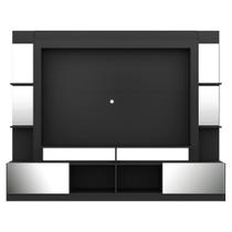 Rack Estante com Painel 65 e Espelho Oslo Preto e branco Rack Estante com Painel 65 e Espelho Oslo Preto e branco