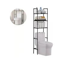Rack Estante Organizador para Banheiro Com 3 Prateleiras Preto Rack Estante Organizador para Banheiro Com 3 Prateleiras Preto