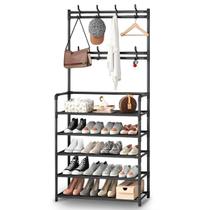 Rack Estante Sapateira Arara Organizadora Roupa Sapato Tenis Gancho Cabide Decoraçao Sala Quarto