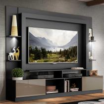 Rack Estante TV 65" com Leds Berlim Multimóveis Preto/Lacca Fumê Rack Estante TV 65" com Leds Berlim Multimóveis Preto/Lacca Fumê