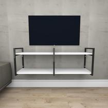 Rack estilo industrial aço cor preto prateleiras 30cm cor branca modelo ind04brk