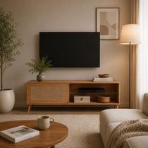 Rack Estilo Retrô Dalla Costa Com Prateleira de Vidro 135 cm