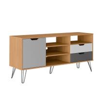 Rack Estocolmo Carvalho e Cinza 140 cm