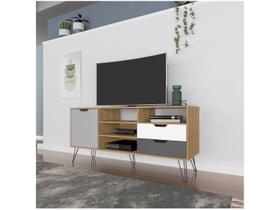 Rack Estocolmo Carvalho e Cinza 140 cm