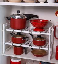 Rack Expansível com Prateleiras Duplas para Cozinha.