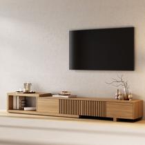 Rack Extensível para TV até 75 Polegadas 244cm Portas Ripadas Aruá CabeCasa MadeiraOriginals