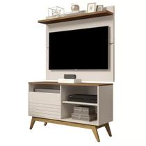 Rack Fenix Com Painel Para TV Até 43 Polegadas Vivare 1.08 Off White/Freijó Giga Móveis