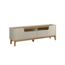 Rack FL Estilo Retrô 1.80m Para TV Até 75'' Cor Off White / Cumaru