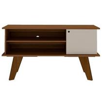 Rack Frank para TV até 50 Polegadas 1 Porta Artely Cor Cedro Off White