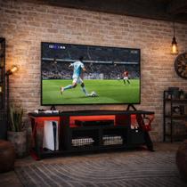Rack Gamer com LED RGB para TV até 60 Polegadas com Portas Metálicas e Suporte para Fone