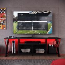 Rack Gamer para TV até 60 Polegadas Linus com LED 2 PT Preto e Vermelho Rack Gamer para TV até 60 Polegadas Linus com LED 2 PT Preto e Vermelho