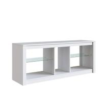 Rack Gamer ProDecor com Prateleiras de Vidro e Iluminação em LED RGB 136cm Branco - RA1360B
