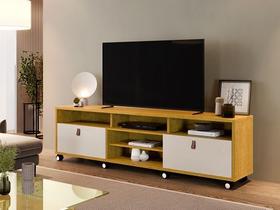 Rack Gênova Naturalle/Off White - Carmolar Móveis