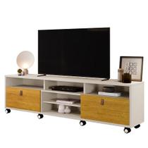 Rack Gênova Off White/Naturalle - Carmolar Móveis