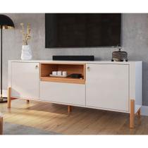 Rack Gliss para TV até 75 polegadas 2 Portas 1 Gaveta Off White/Jequitibá - Lukaliam