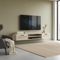 Rack Grande Para TV 100% MDF Com Nicho e 2 Gavetas Telinha