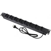 Rack Hi-Top Regua 1 U 19" C/ 8 Tomadas 2P+T Preto