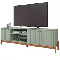 Rack Holanda 200cm para Tv Até 70 Polegadas Ripado 3 Portas Permobili Cor Salvia Cinamomo Rack Holanda 200cm para Tv Até 70 Polegadas Ripado 3 Portas Permobili Cor Salvia Cinamomo