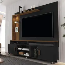 Rack Home Theater Com Iluminação Led, Rodízios E Portas