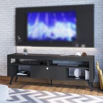 Rack Home Theater Para TV Até 70 Polegadas 1 Porta Sala De Estar Com Porta Revistas Quebec Preto